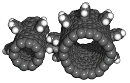 Computer simulated picture of carbon nanotube gears